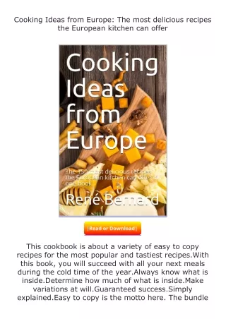 ✔️download⚡️ (pdf) Cooking Ideas from Europe: The most delicious recipes th