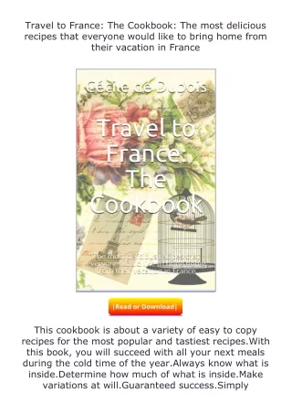 full✔download️⚡(pdf) Travel to France: The Cookbook: The most delicious rec
