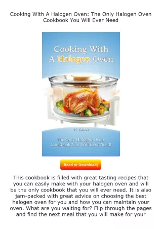 [READ]⚡PDF✔ Cooking With A Halogen Oven: The Only Halogen Oven Cookbook You