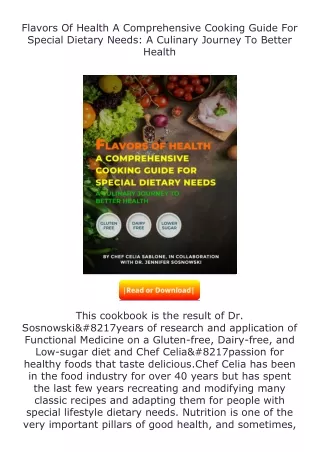 PDF✔Download❤ Flavors Of Health A Comprehensive Cooking Guide For Special D