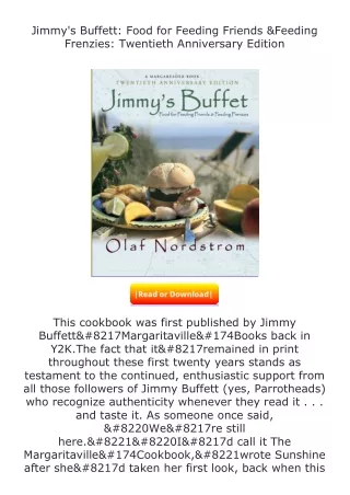 [READ]⚡PDF✔ Jimmy's Buffett: Food for Feeding Friends & Feeding Frenzies: T