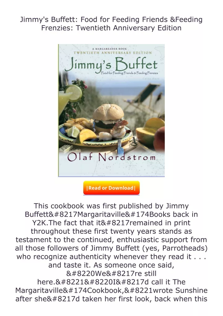 jimmy s buffett food for feeding friends feeding