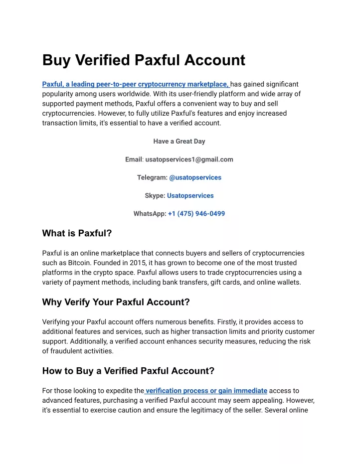 buy verified paxful account