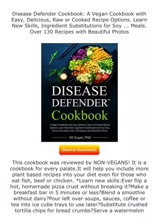 download⚡[PDF]❤ Disease Defender Cookbook: A Vegan Cookbook with Easy, Deli