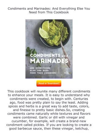 Download⚡ Condiments and Marinades: And Everything Else You Need from This