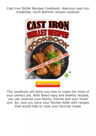 pdf❤(download)⚡ Cast Iron Skillet Recipes Cookbook: dilecious cast iron bre