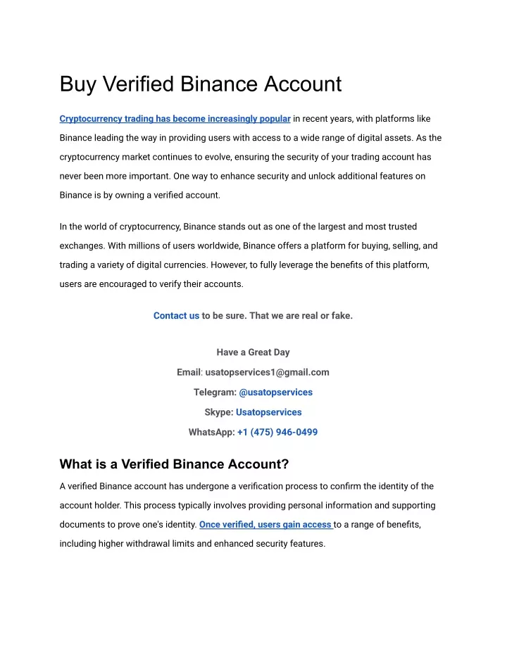 buy verified binance account