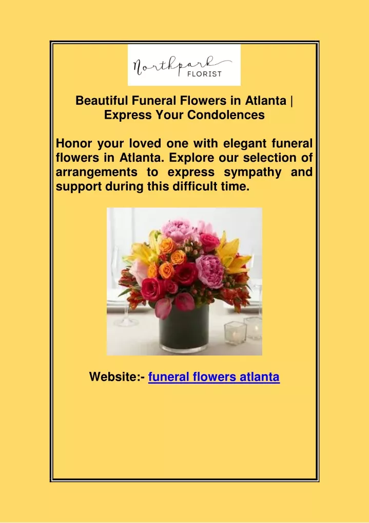 beautiful funeral flowers in atlanta express your