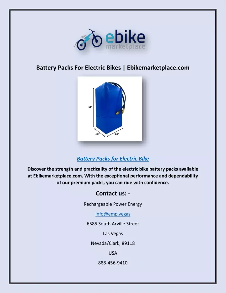 battery packs for electric bikes ebikemarketplace