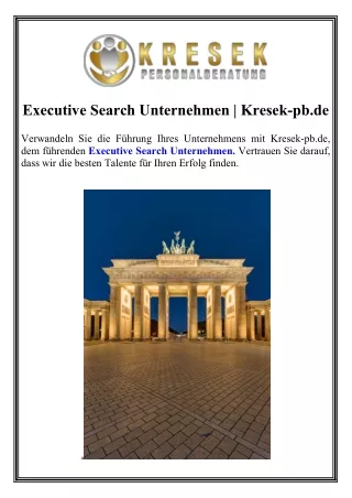 Executive Search Unternehmen Kresek-pb.de
