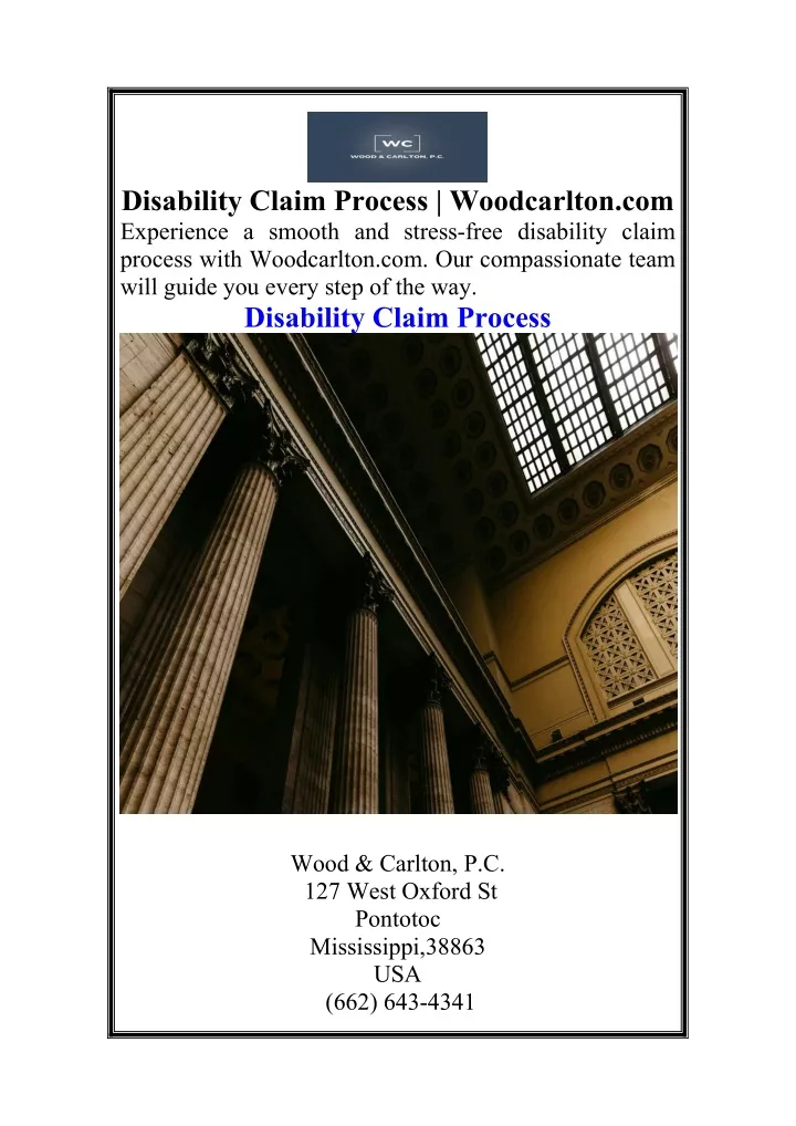 disability claim process woodcarlton