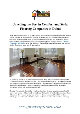 Top Flooring Companies in Dubai - Your Guide to Expert Floor Solutions