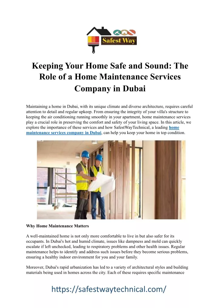 keeping your home safe and sound the role