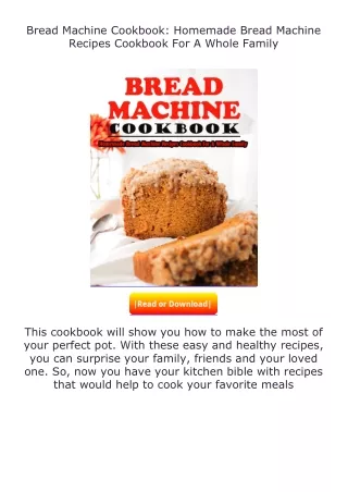 pdf❤(download)⚡ Bread Machine Cookbook: Homemade Bread Machine Recipes Cook