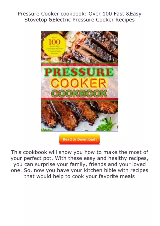 Download⚡(PDF)❤ Pressure Cooker cookbook: Over 100 Fast & Easy Stovetop & E