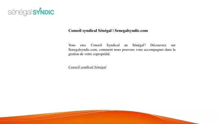 conseil syndical s n gal senegalsyndic com