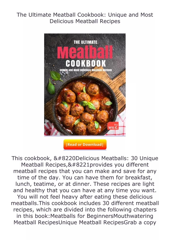 the ultimate meatball cookbook unique and most