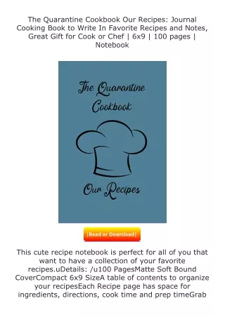 Download❤[READ]✔ The Quarantine Cookbook Our Recipes: Journal Cooking Book