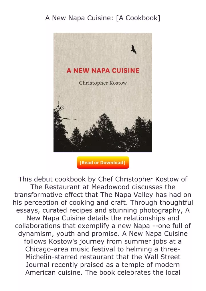 a new napa cuisine a cookbook