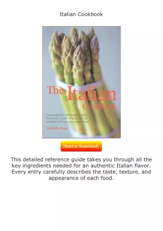 ✔️download⚡️ (pdf) Italian Cookbook