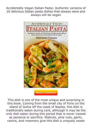 full✔download️⚡(pdf) Accidentally Vegan Italian Pasta: Authentic versions o