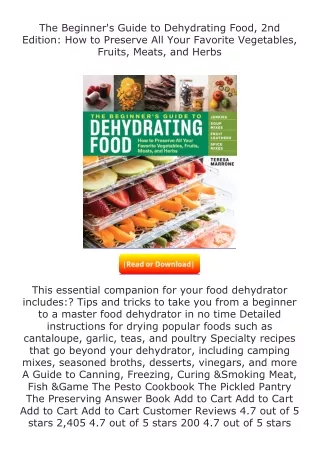 Download⚡PDF❤ The Beginner's Guide to Dehydrating Food, 2nd Edition: How to