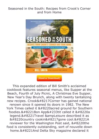 download⚡️ free (✔️pdf✔️) Seasoned in the South: Recipes from Crook's Corne