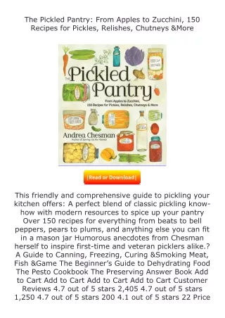 Pdf⚡(read✔online) The Pickled Pantry: From Apples to Zucchini, 150 Recipes