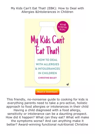 pdf❤(download)⚡ My Kids Can't Eat That! (EBK): How to Deal with Allergies &