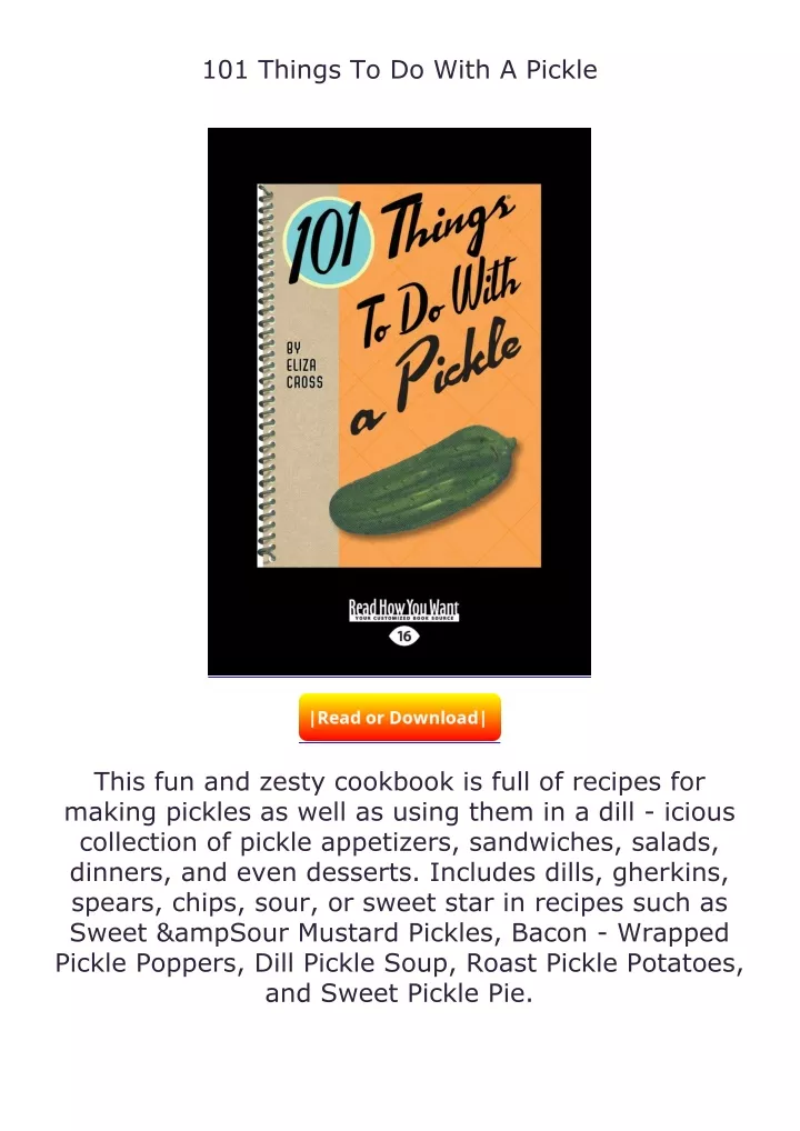 101 things to do with a pickle