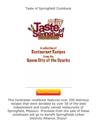 full✔download️⚡(pdf) Taste of Springfield Cookbook