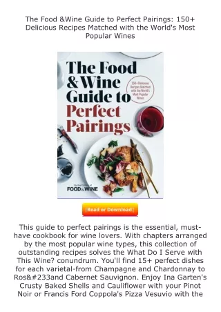 full✔download️⚡(pdf) The Food & Wine Guide to Perfect Pairings: 150+ Delici