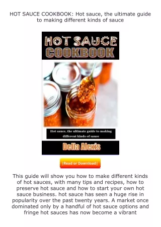 (❤️pdf)full✔download HOT SAUCE COOKBOOK: Hot sauce, the ultimate guide to m