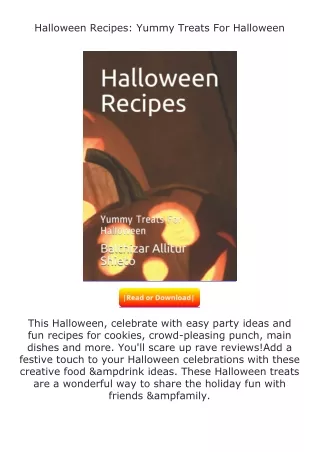 ✔️READ ❤️Online Halloween Recipes: Yummy Treats For Halloween