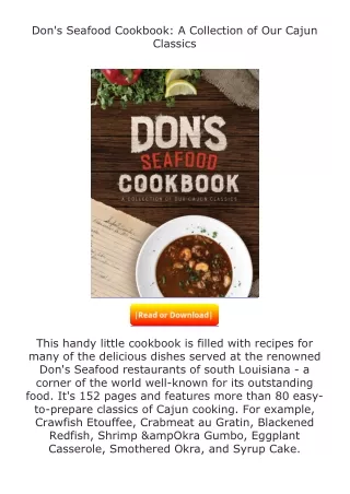 Download❤[READ]✔ Don's Seafood Cookbook: A Collection of Our Cajun Classics