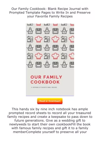 Pdf⚡(read✔online) Our Family Cookbook: Blank Recipe Journal with Prompted T
