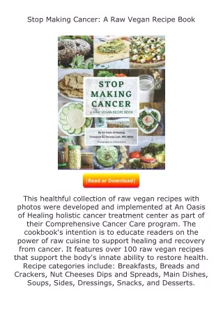 pdf❤(download)⚡ Stop Making Cancer: A Raw Vegan Recipe Book