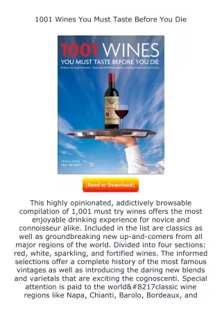 Download⚡(PDF)❤ 1001 Wines You Must Taste Before You Die