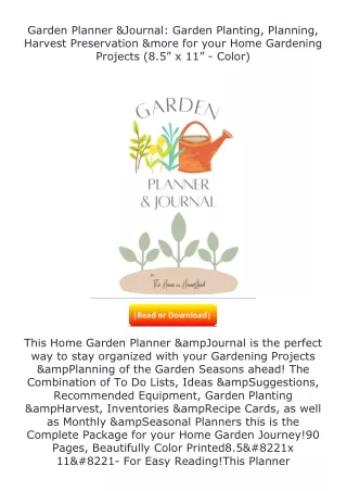 Download⚡PDF❤ Garden Planner & Journal: Garden Planting, Planning, Harvest