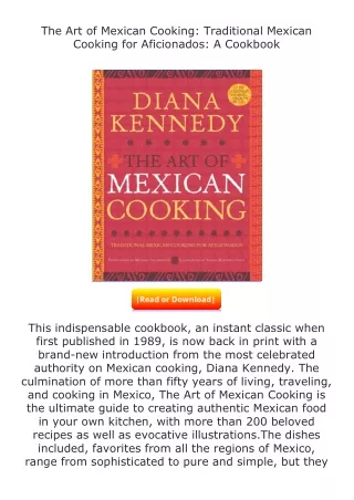 full✔download️⚡(pdf) The Art of Mexican Cooking: Traditional Mexican Cookin