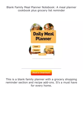 download⚡️ free (✔️pdf✔️) Blank Family Meal Planner Notebook: A meal planne