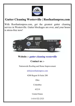Gutter Cleaning Westerville  Roofnationpros.com