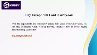 Buy Europe Sim Card Gudfy.com