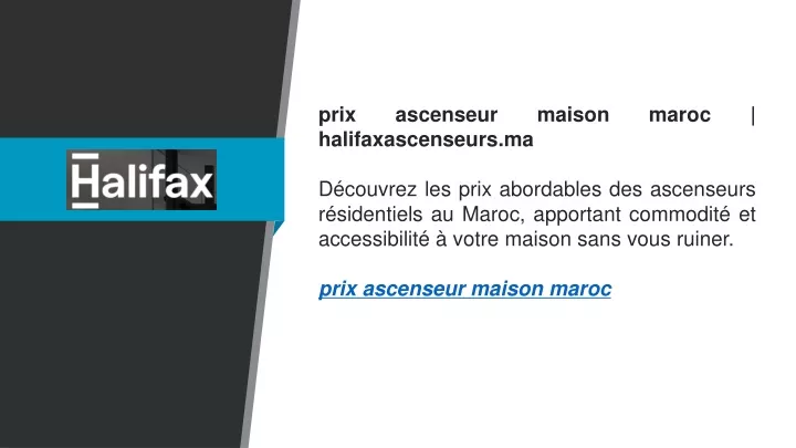 prix ascenseur maison maroc halifaxascenseurs