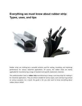 A comprehensive guide about the rubber strip