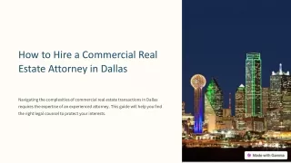 How to Hire a Commercial Real Estate Attorney in Dallas