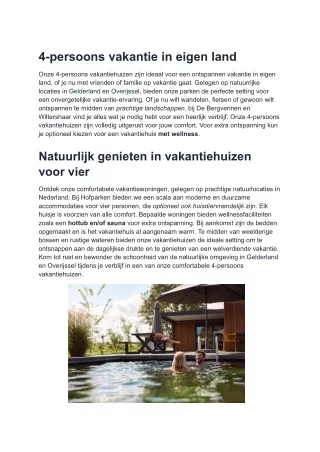 Vakantiehuizen voor vier personen