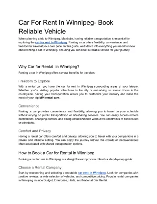 Unlocking the Benefits of Long Term Car Rental Winnipeg (2)