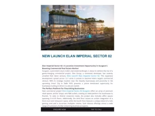 Elan Imperial New Launch | Elan Sector 82 | Download Brochure
