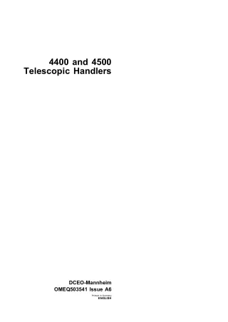 John Deere 4400 and 4500 Telescopic Handlers Operator’s Manual Instant Download (Publication No.OMEQ503541)